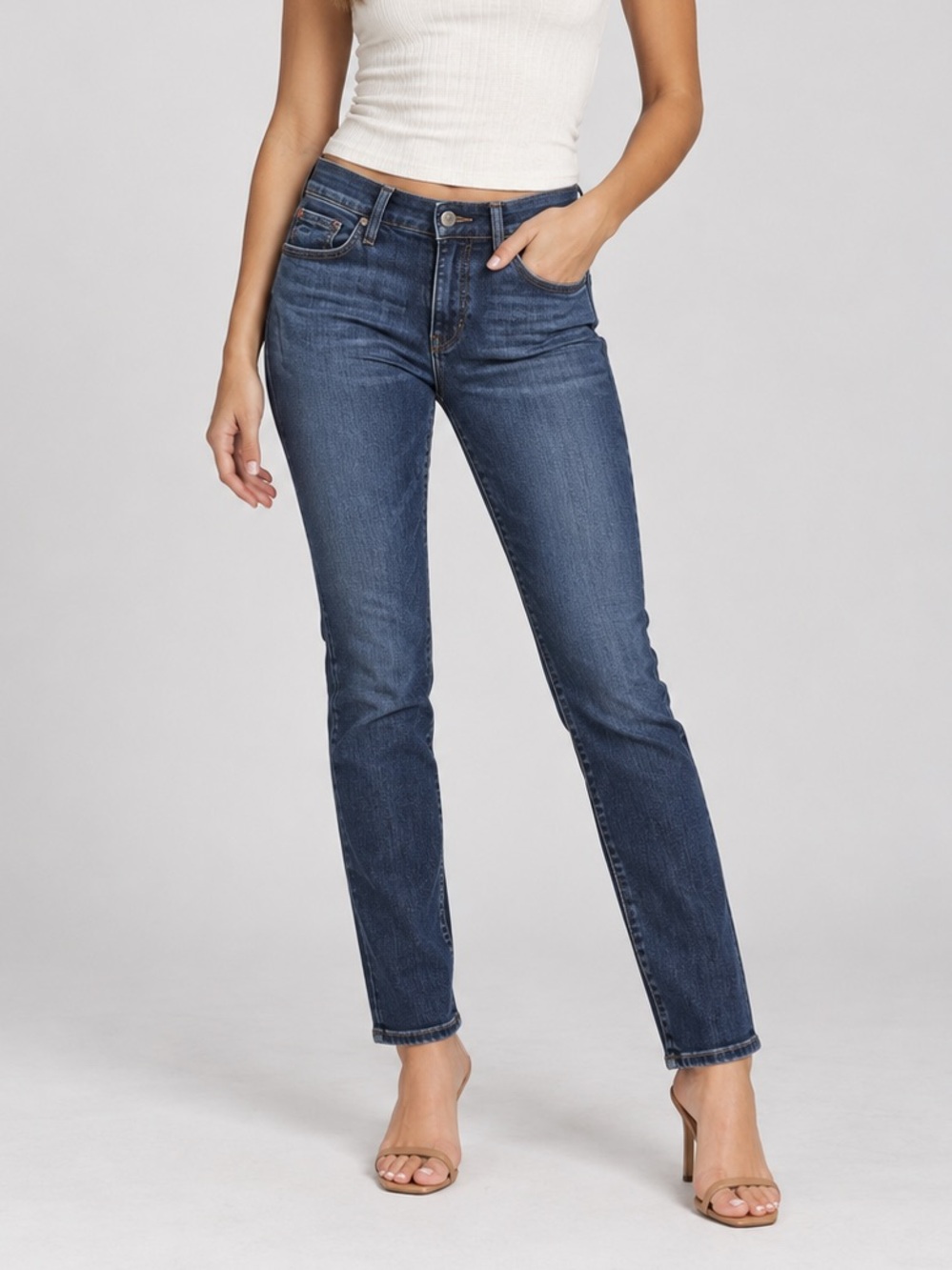 Hudson Dark Wash Slim Straight Jeans Size 23 Stretch Denim